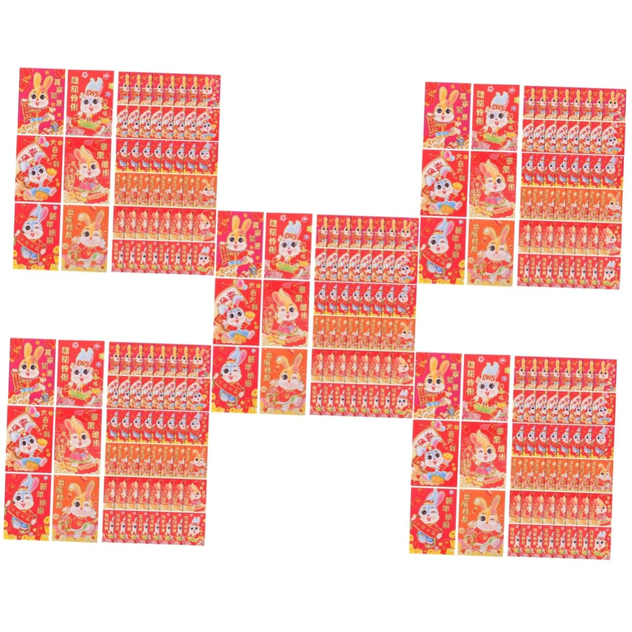 SHINEOFI 5 Juegos 2023 Sobres Rojos De Año Nuevo Sobres De Dragón Rojo Decoraciones De Año Tarjeta De Año 5x7 Bolsillo De Dinero Rojo Paquetes Rojos De Dibujos Animados Papel 54 Piezas X 5