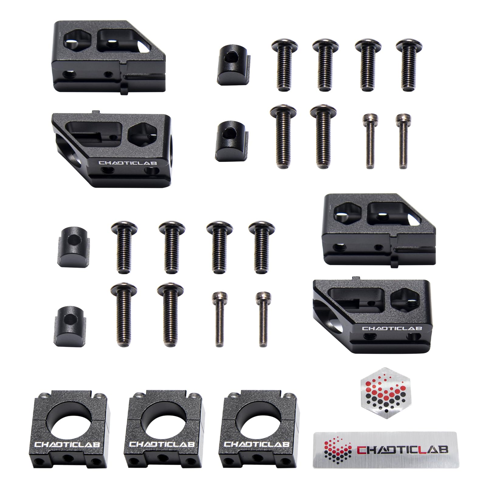 Connectors and Clamps for Voron2.4 Y Gantry Crabon Fiber Tube, CNC Maching, Alluminum Alloy, Durable