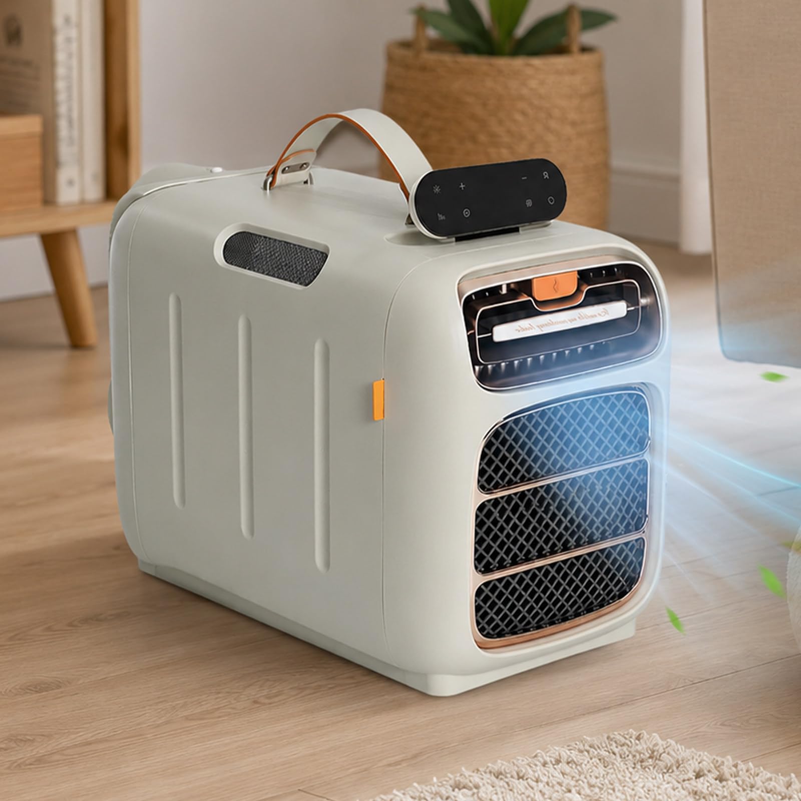 lilishangmao Small Portable Air Conditioner, 4700 BTU Tent AC with 3 Fan Speeds, Touch Panel, Adjustable Timer, Remote Control and Self-Evaporating Design for Camping, RV and Dorm Room