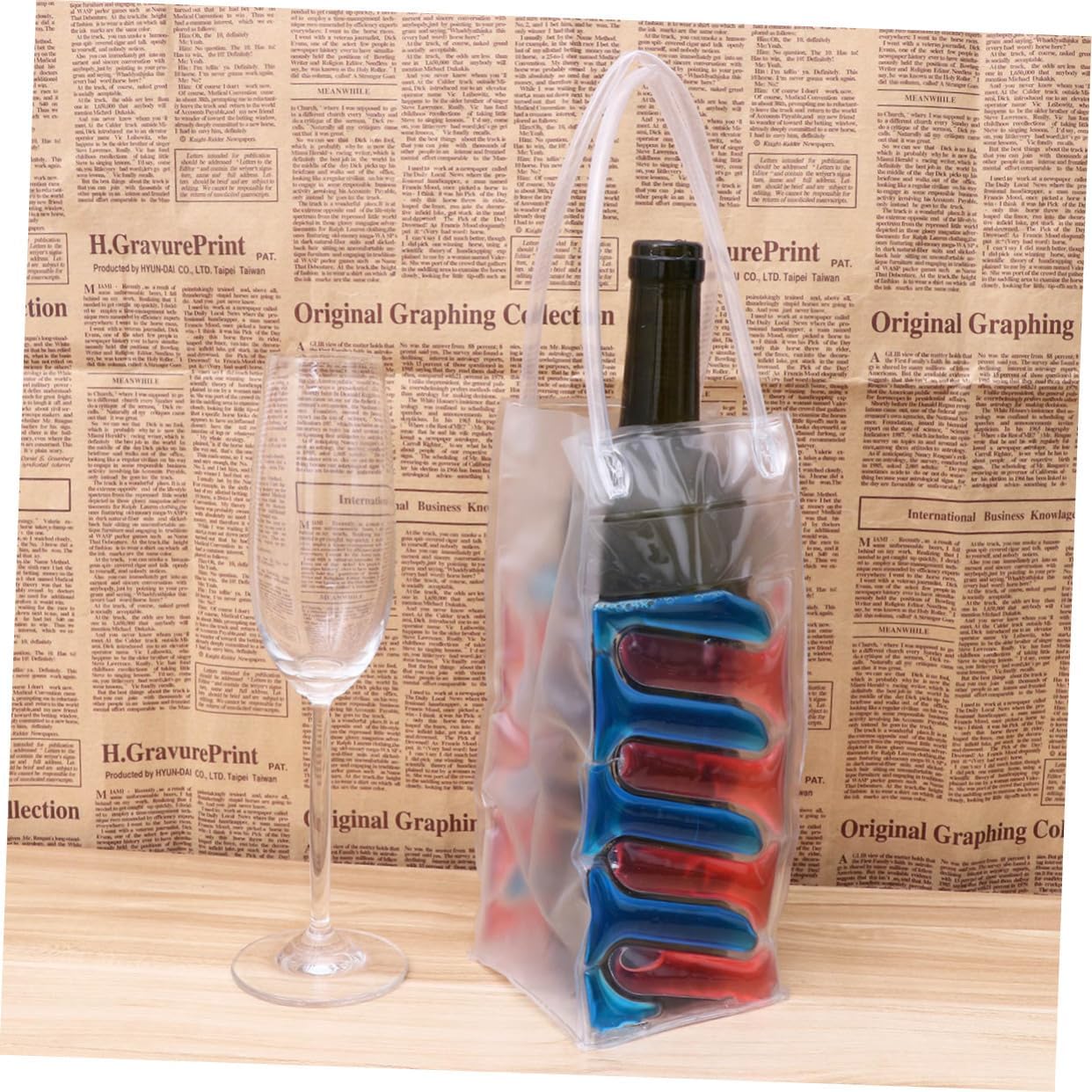 Wine Chiller Bag PVC Bottle Cooler for Travel Oktoberfest Decor Xmas