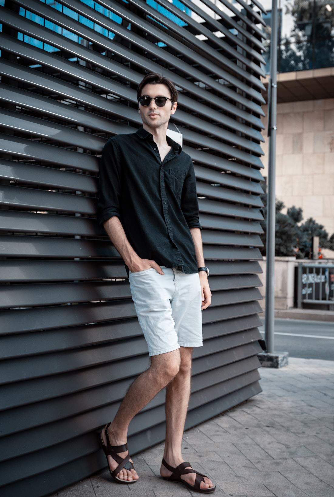 Harssidanzar Sandalias Piel Hombre