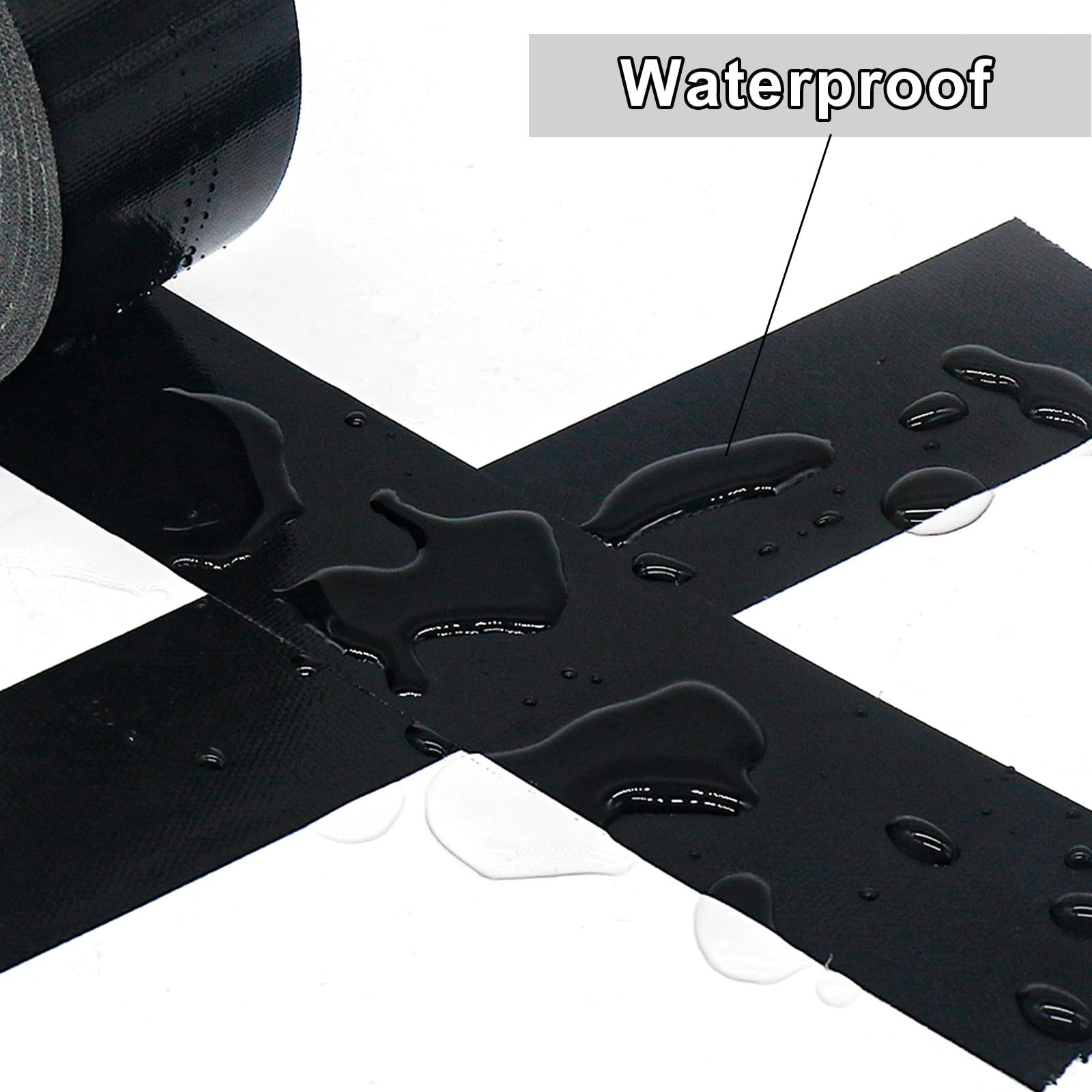 BOMEI PACK Cinta adhesiva de tela negra, 2 rollos de 75 mm x 50 m, reforzada, resistente al agua, cinta adhesiva resistente para fijar reparaciones, manualidades, etiquetado, cajas de sellado para