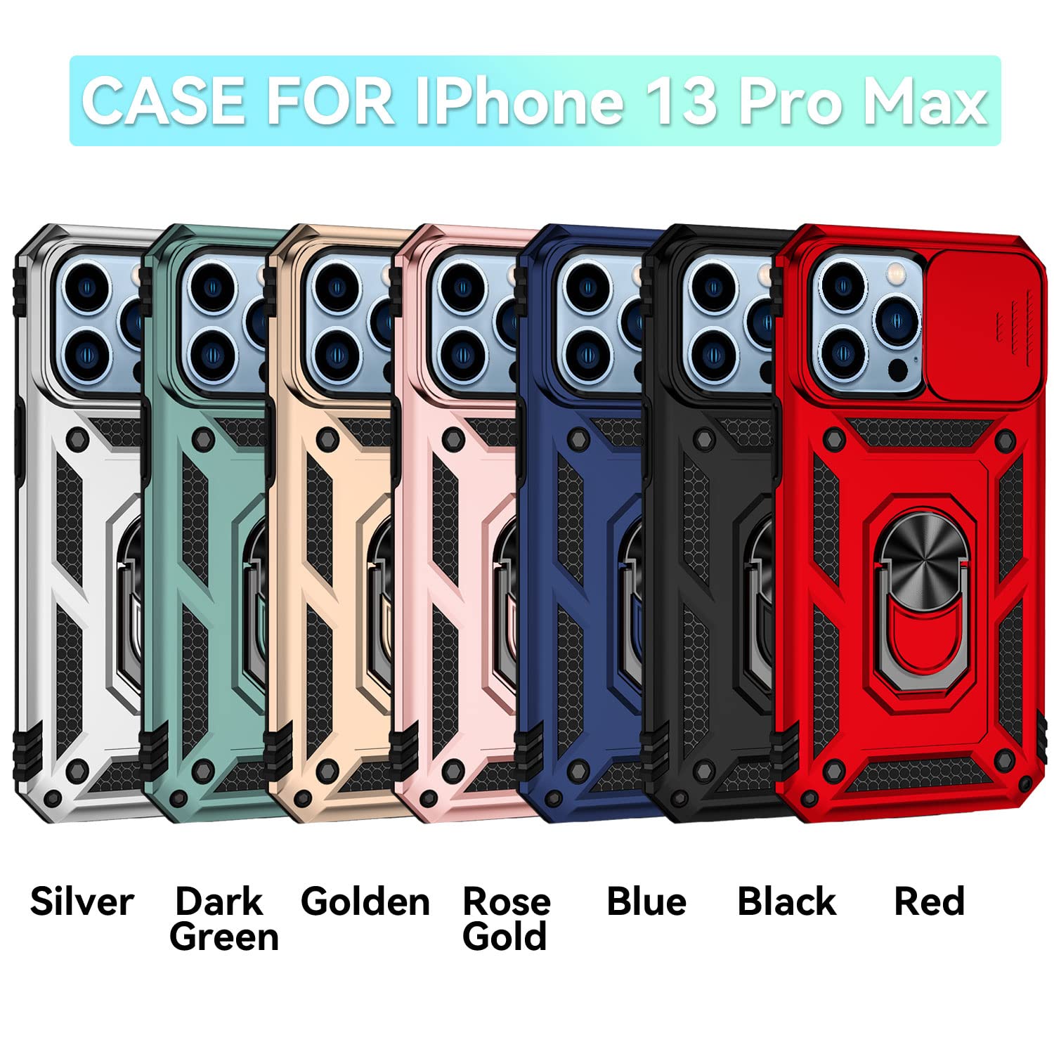 Cover iPhone 13 Pro Argento: Protezione Fotocamera e Supporto Magnetico