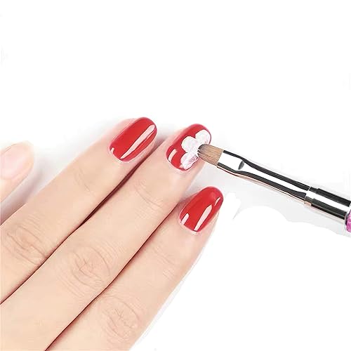 Miniatura 5 de Kolinsky Sable Hair - Juego de 10 pinceles acrílicos para aplicación de uñas con tapa, puntas de arte de uñas, cepillo constructor, juego de