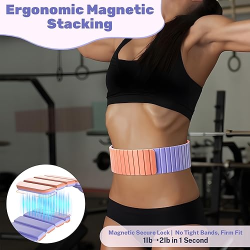 Miniatura 7 de Magnetic Ankle Weights for Women & Men, Adjustable Silicone Wrist Weights Bracelet Set, Stackable Wrist and Ankle Weights 1 Pair 2 Lbs, Weighted