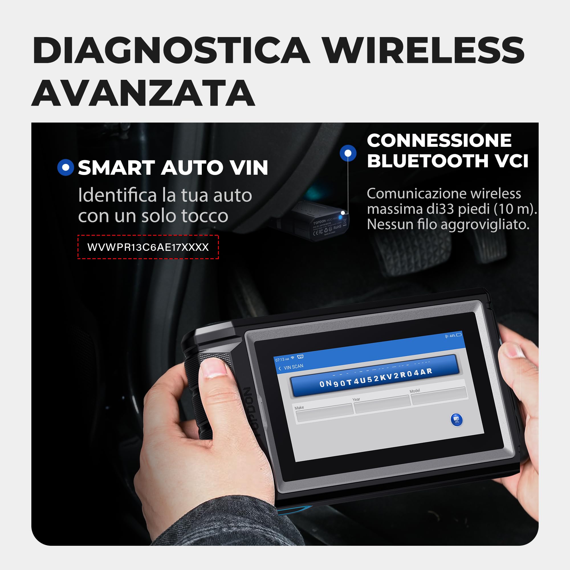 TOPDON ArtiDiag800BT 2 OBD2 Bluetooth Dispositivo diagnostico con tutte le diagnosi di sistema e 28 funzioni di servizio, Controllo Bidirezionale/Test Attivo, 2 Anni di Aggiornamenti Gratuiti