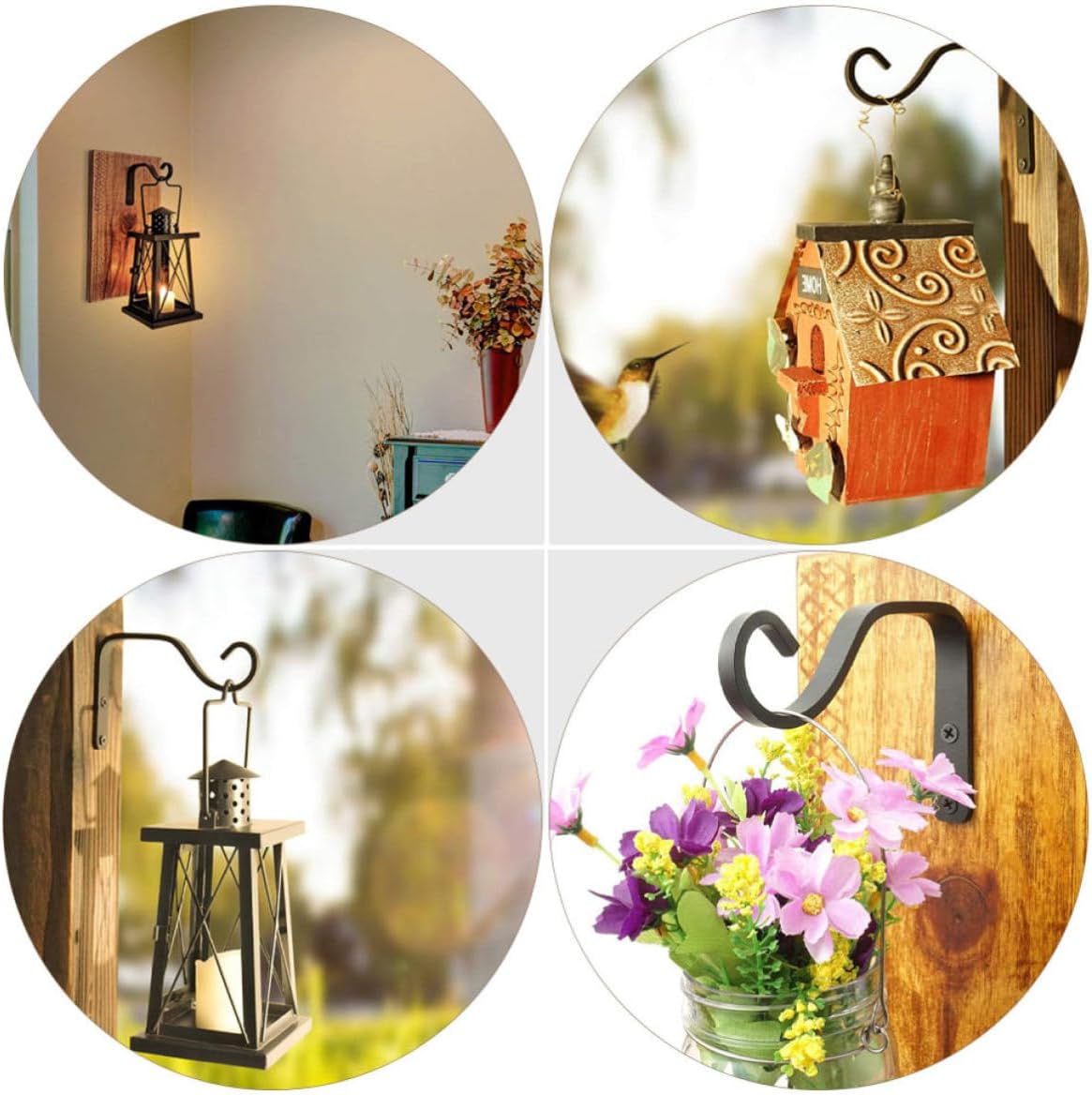 TEHAUX 4pcs Iron Wall Hanging Brackets for Planters and Baskets image 3