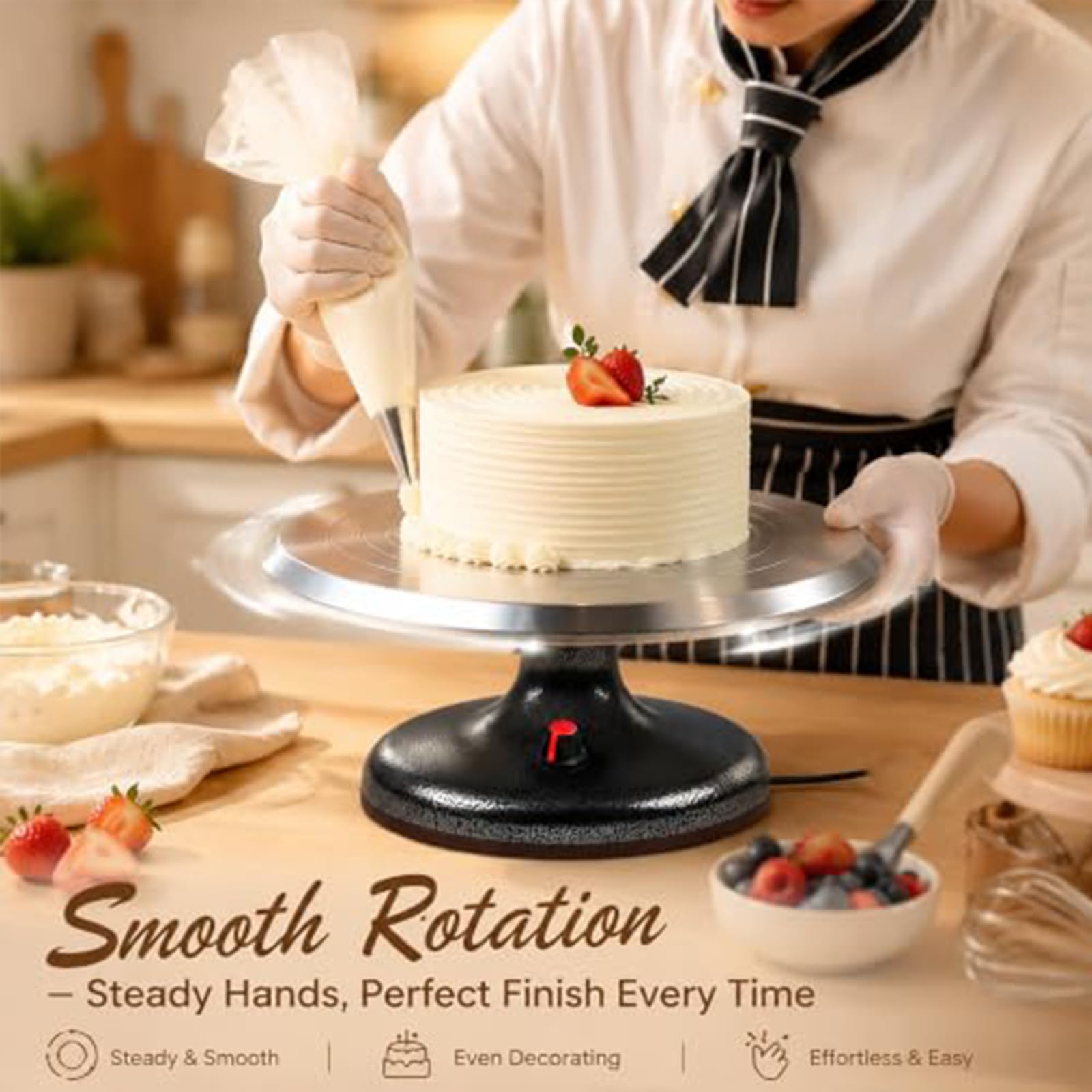 Motorisierter Kuchen-Drehteller, Elektrischer Kuchen-Drehteller 12 Zoll