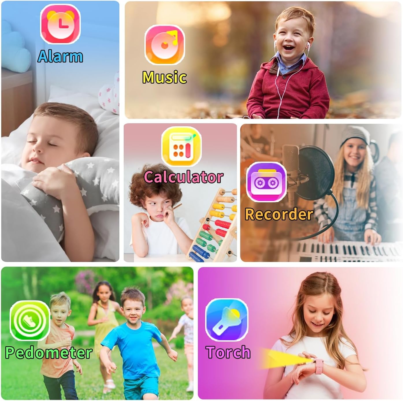 Tixpc Kids Game Smart Watch Boys with 24 Puzzle Games Camera Video Player Pedometer Alarm Clock Calculator Flashlight 12/24 hr HD Toys for 7 8 9 10 11 12 Year Old Boys