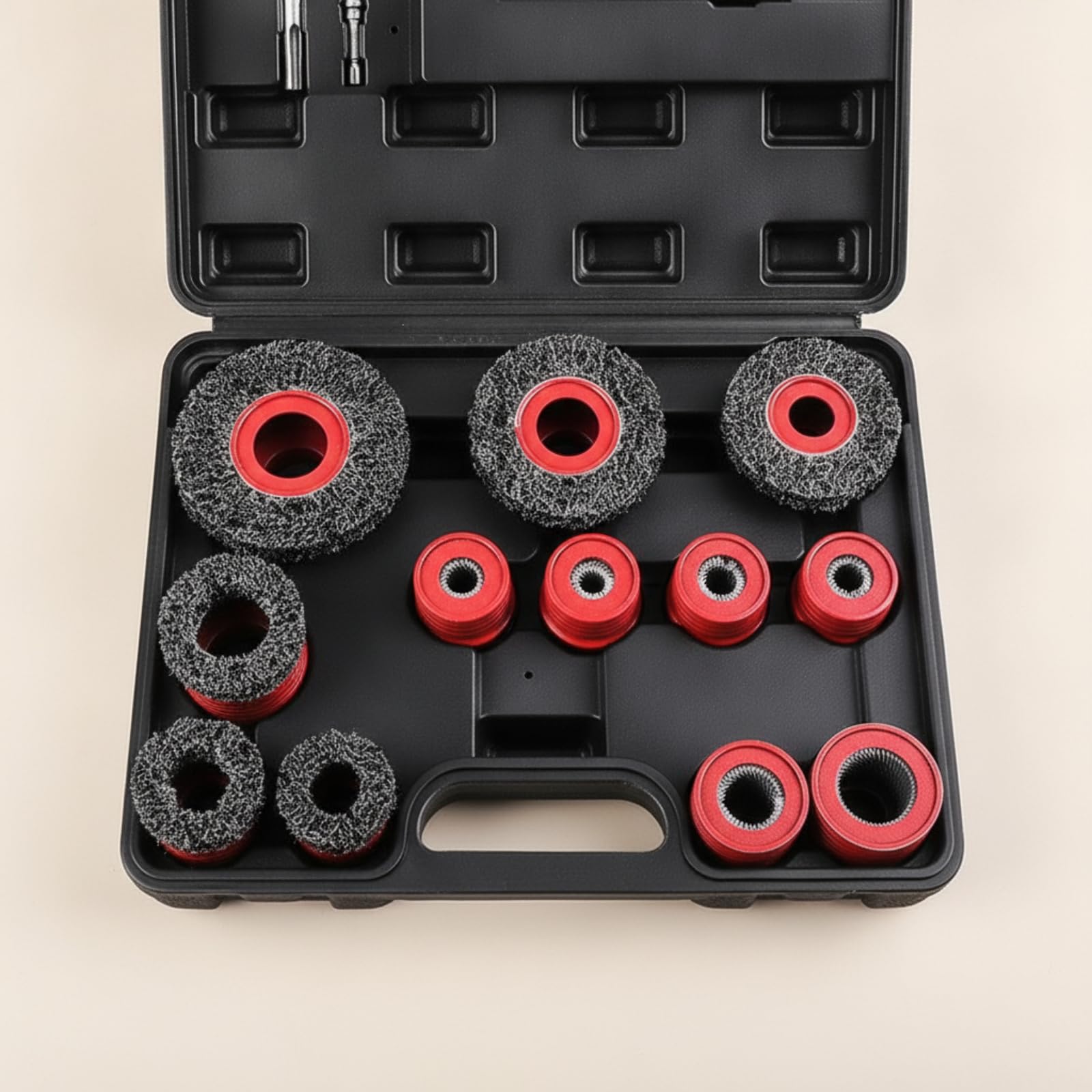 15 Pièces Brosse Nettoyage Goujons Roue Robuste Kit Brosses avec Coffret Compact Outillage pour Mécaniciens, Garage, Atelier