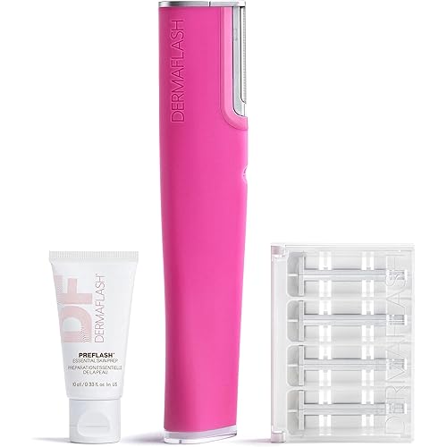 DERMAFLASH LUXE+ Sonic Dermaplaning Tool for Face Peach Fuzz Removal, Anti-Aging and Exfoliation