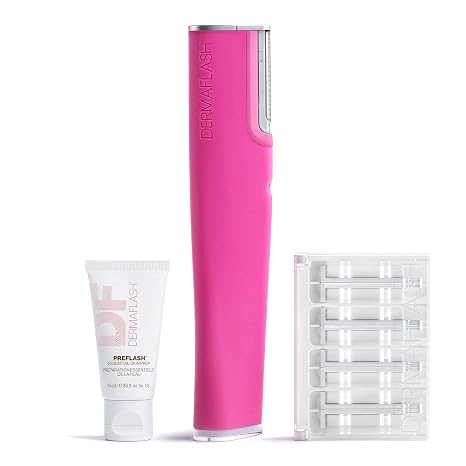 DERMAFLASH LUXE+ Sonic Dermaplaning Tool for Face Peach Fuzz Removal, Anti-Aging and Exfoliation