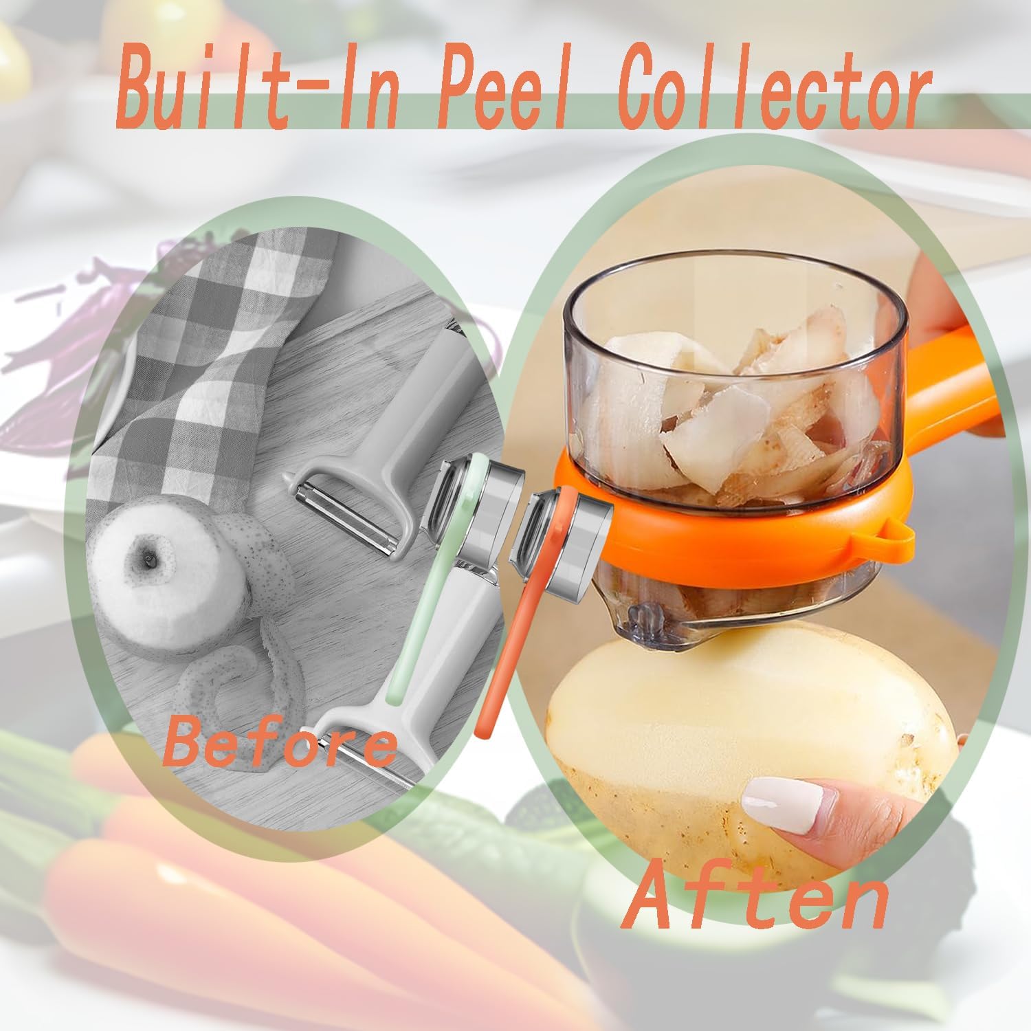 Multifunctional Peeler with Storage Box, Vegetable for Kitchen, Stainless Steel Double Sided Storage for Kitchen use, Fruit Peeler, Safe and efficient Peeling(2Pcs) image 3