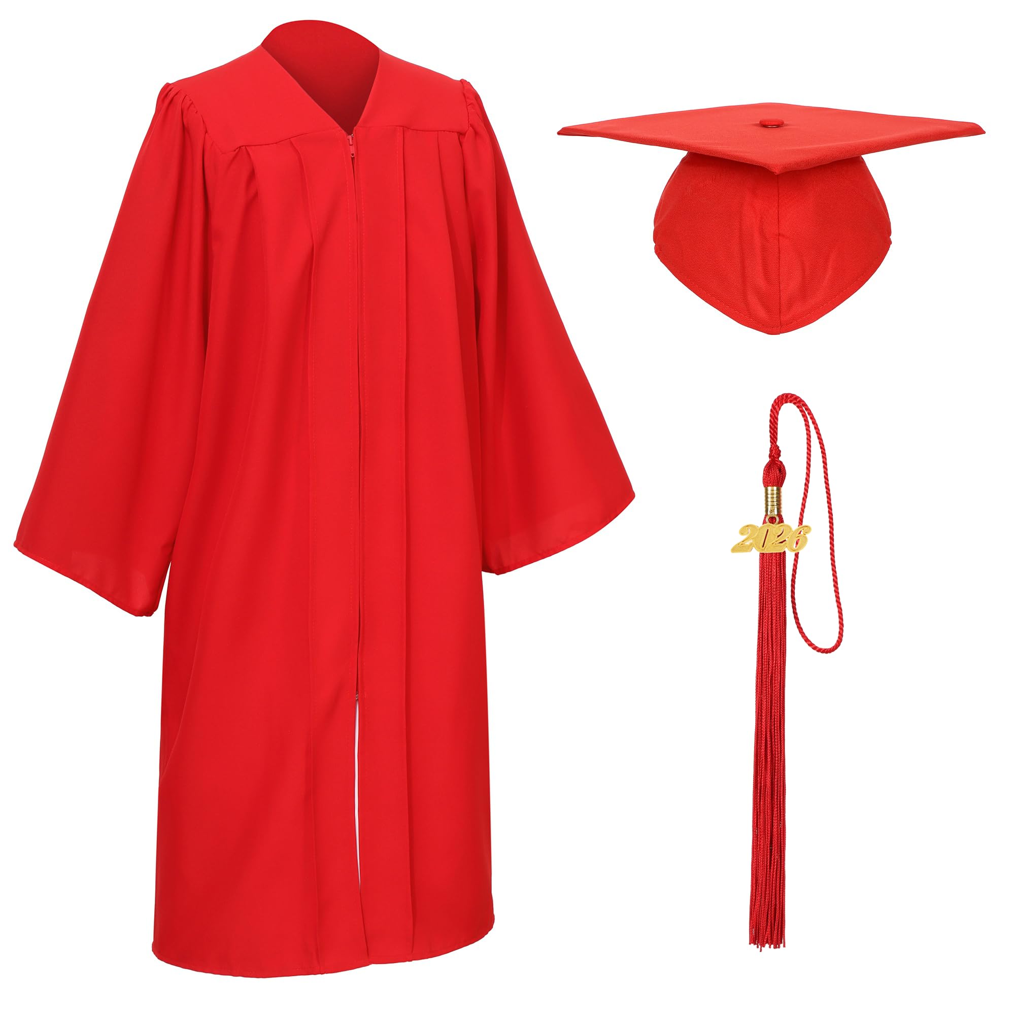 Unisex Matte Graduation Cap and Gown Tassel Package for High School and Bachelor