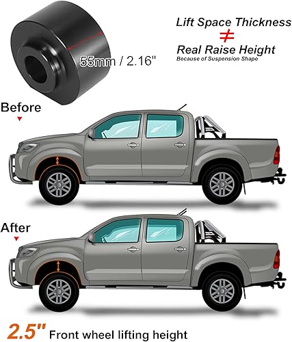 Miniatura 4 de X AUTOHAUX Kit de elevación de nivelación de espaciador de resorte de suspensión delantera de 2.5 pulgadas para Ford F150 2WD 1981-1996 para Ford