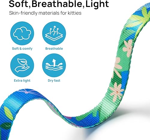 Miniatura 3 de Juego de arnés y correa para gatos, arnés ajustable a prueba de escape, cómodo, suave, ligero, de uso seguro y fácil, arnés de viaje para gatos