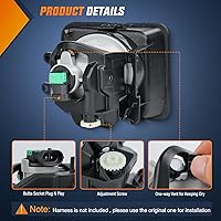 Vista 3 de Nilight Conjunto de luces antiniebla compatible con Toyota Tundra 2014, 2015, 2016, 2017, 2018, 2019, 2020 y 2021, lente transparente de repuesto