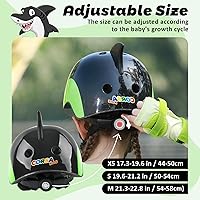 Vista 7 de Casco de bicicleta para niños pequeños, ajustable y multideportivo, 3 tamaños para edades de 1-2-3-5-8-14 años