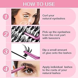 280 Pcs Individual Lashes 50D Mixed Lash Clusters 14 Rows Cluster Lashes that Look Like Eyelash Extensions DIY Lash Extension Self Application At Home (50D-D-14-20mix)