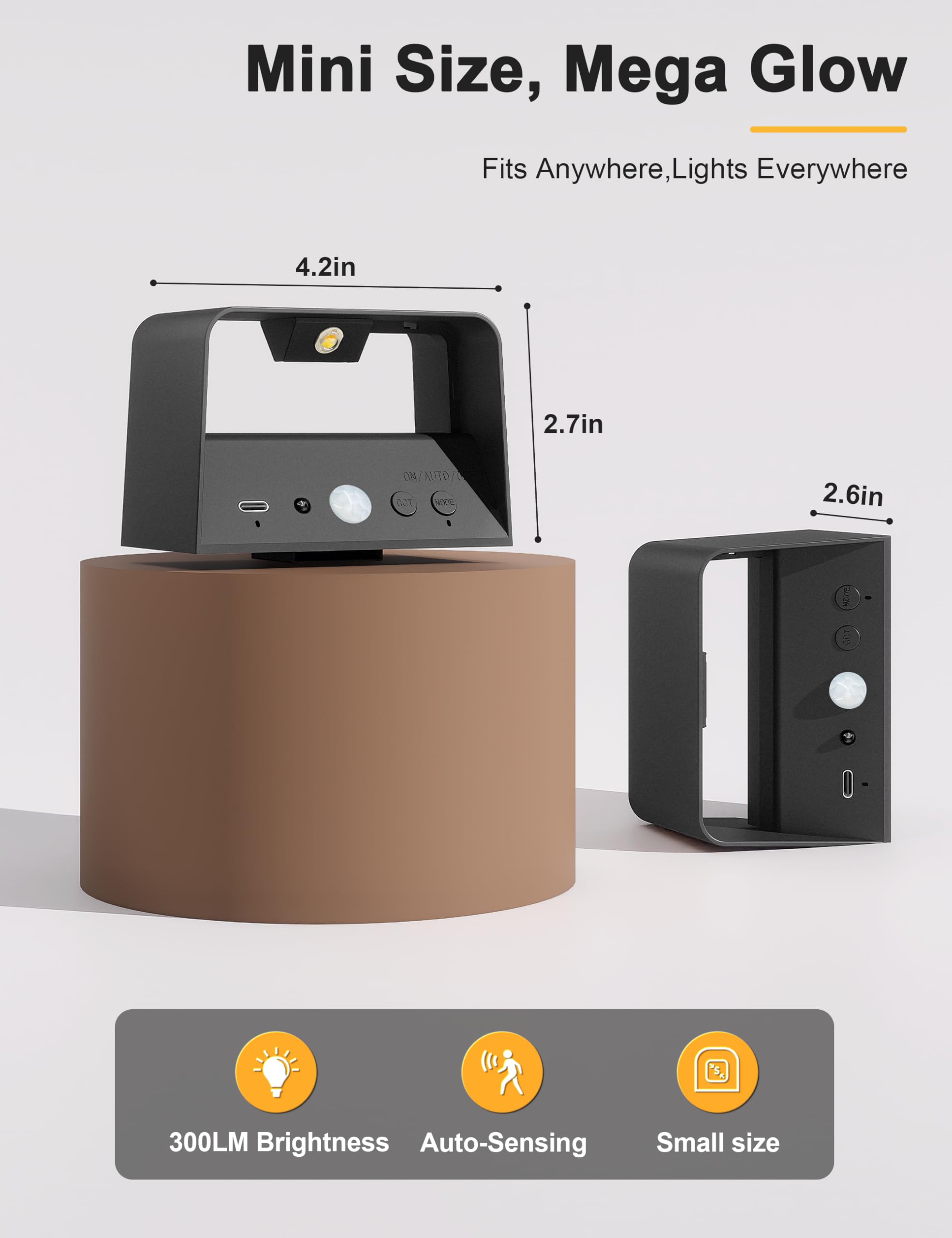 NIORSUN Wandleuchte Innen Akku mit Bewegungssensor, Wandlampe Akku mit Fernbedienung, 3 Farben Wiederaufladbare LED Wandlampe Batteriebetrieben, 5000mAh Wandlicht für Schlafzimmer, Wohnzimmer Black