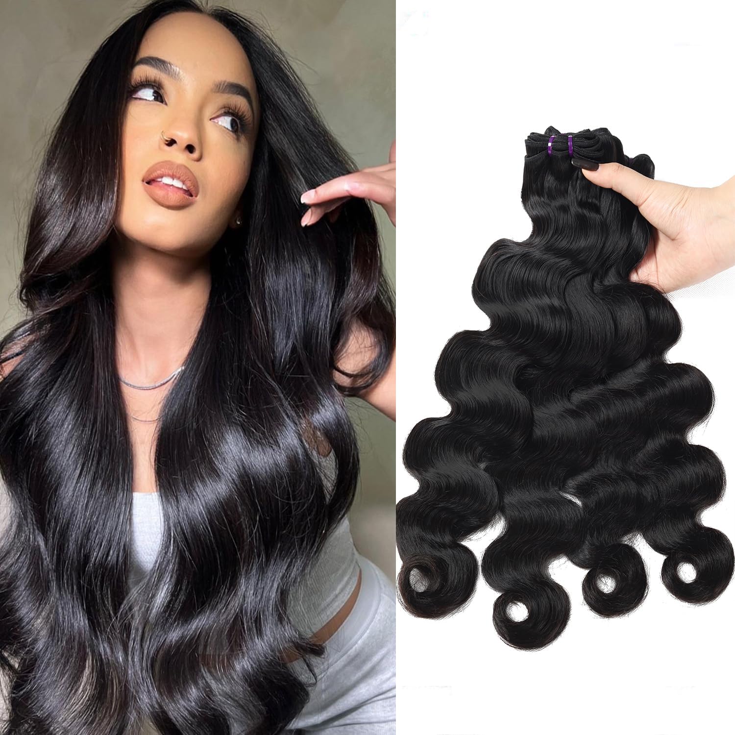 Amazon.com : Beautymoon Peruvian Body Wave Human Hair  display picture 3