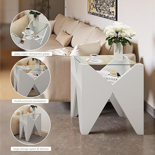 Miniatura 4 de Mesa consola de madera maciza, mesa de entrada estrecha con estante de almacenamiento, estantes modernos para sofá, mesas de entrada pequeñas para