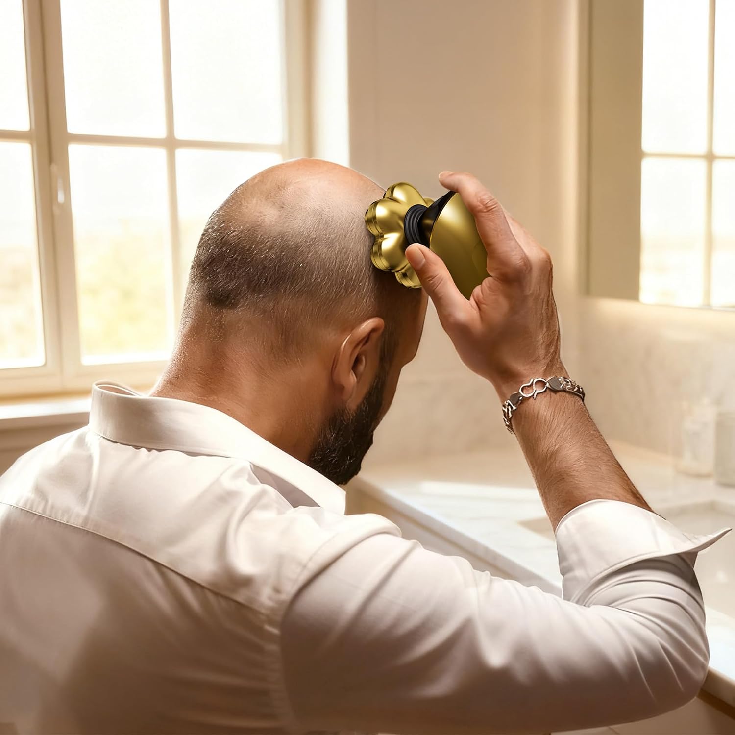 Head Shavers for Bald Men - 7D Arc Magnetic Detachable Electric Razor, Waterproof Wet Dry 5-in-1 Electric Shaving & Grooming Kit, LED Display Rechargeable Head & Body Hair Shaver, Gold