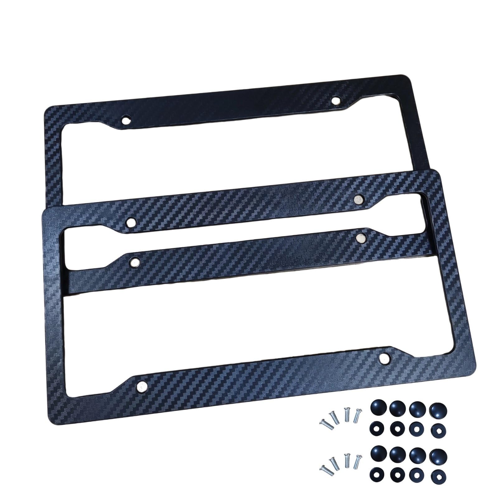 ABS Plastic American License Plate Frame Carbon Fiber Texture Car Plate Frame Auto Plate Holder Universal Fit, 2-Pack-picture-24