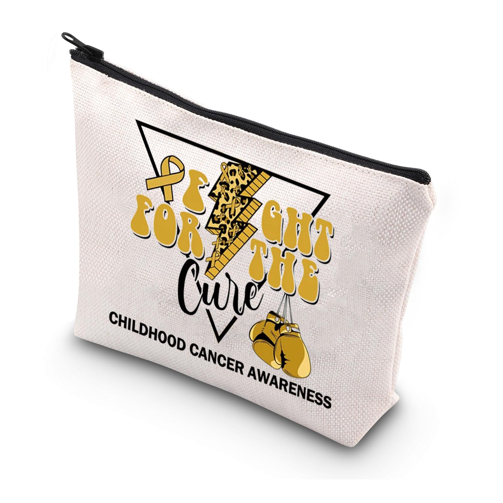 WSNANG Childhood Cancer Fighter Gift Childhood Cancer Awareness Makeup Bag Childhood Cancer Survivor Zipper Pouch (Childhood Cancer bag)