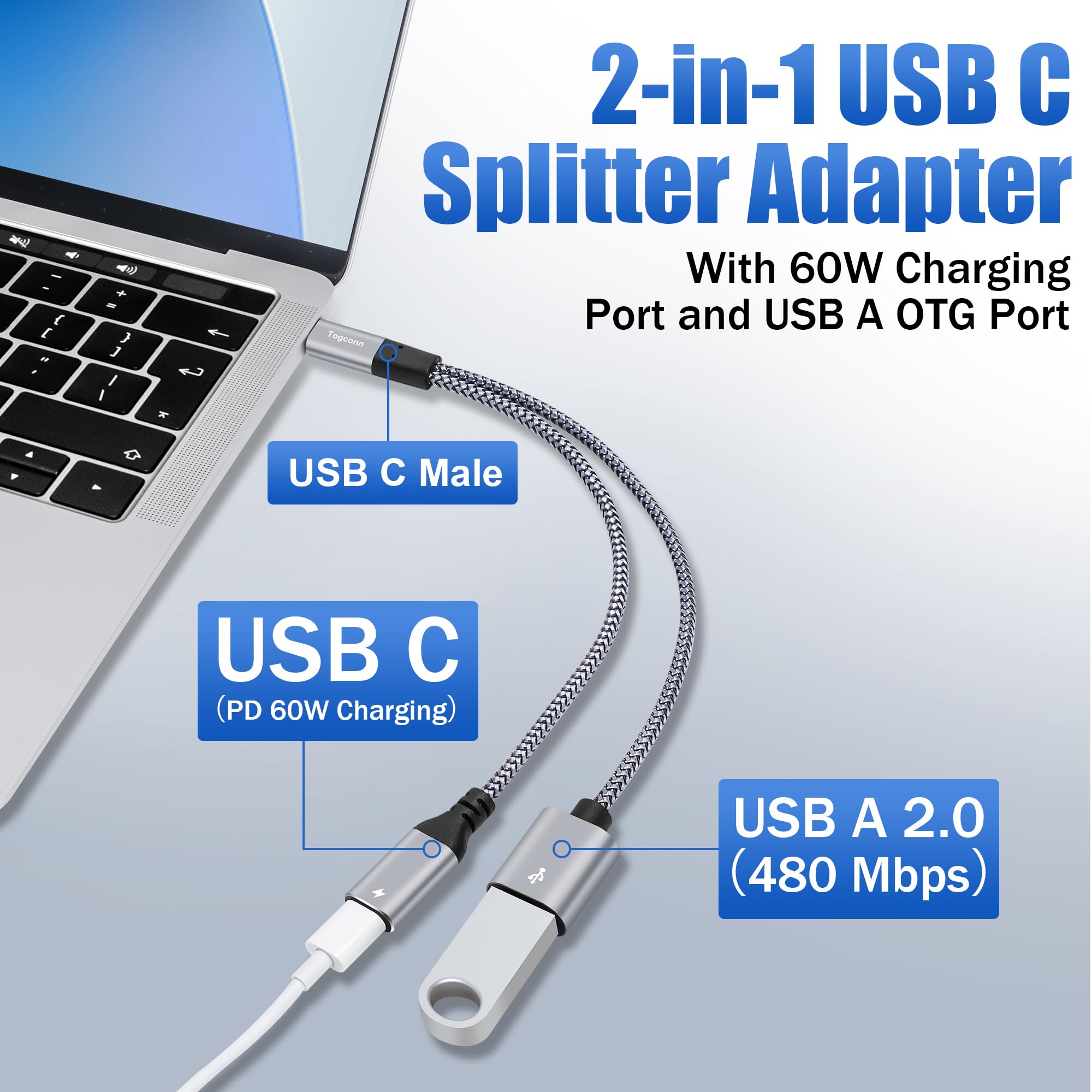 SinLoon USB C to USB 3.2 10 Gbit/s Type-C to USB A Female OTG Adapter