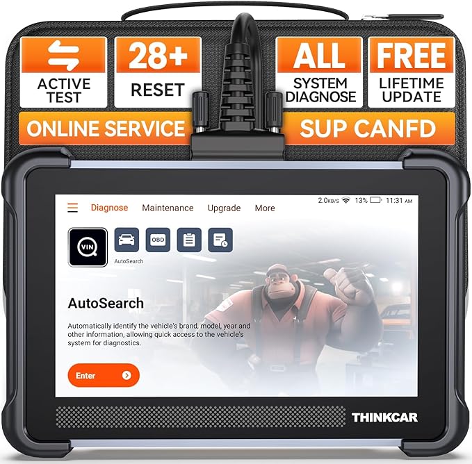 THINKCAR OBD2 Scanner, Thinkscan 672 Bidirectional Scan Tool, Full System Automotive Diagnostic Tool, Scanner for Car with Action Test, 28 Reset, CAN FD,Free Lifetime Upgrade