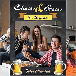 Cheers and Beers Birthday Photo Booth, Chalkboard Beer Party, Size 36x24, 48x36, Custom Cheer Selfie Frame Prop, Personalized Photo Frame, Large Chalkboard Prop Party Supplies Decorations, Frame Sign
