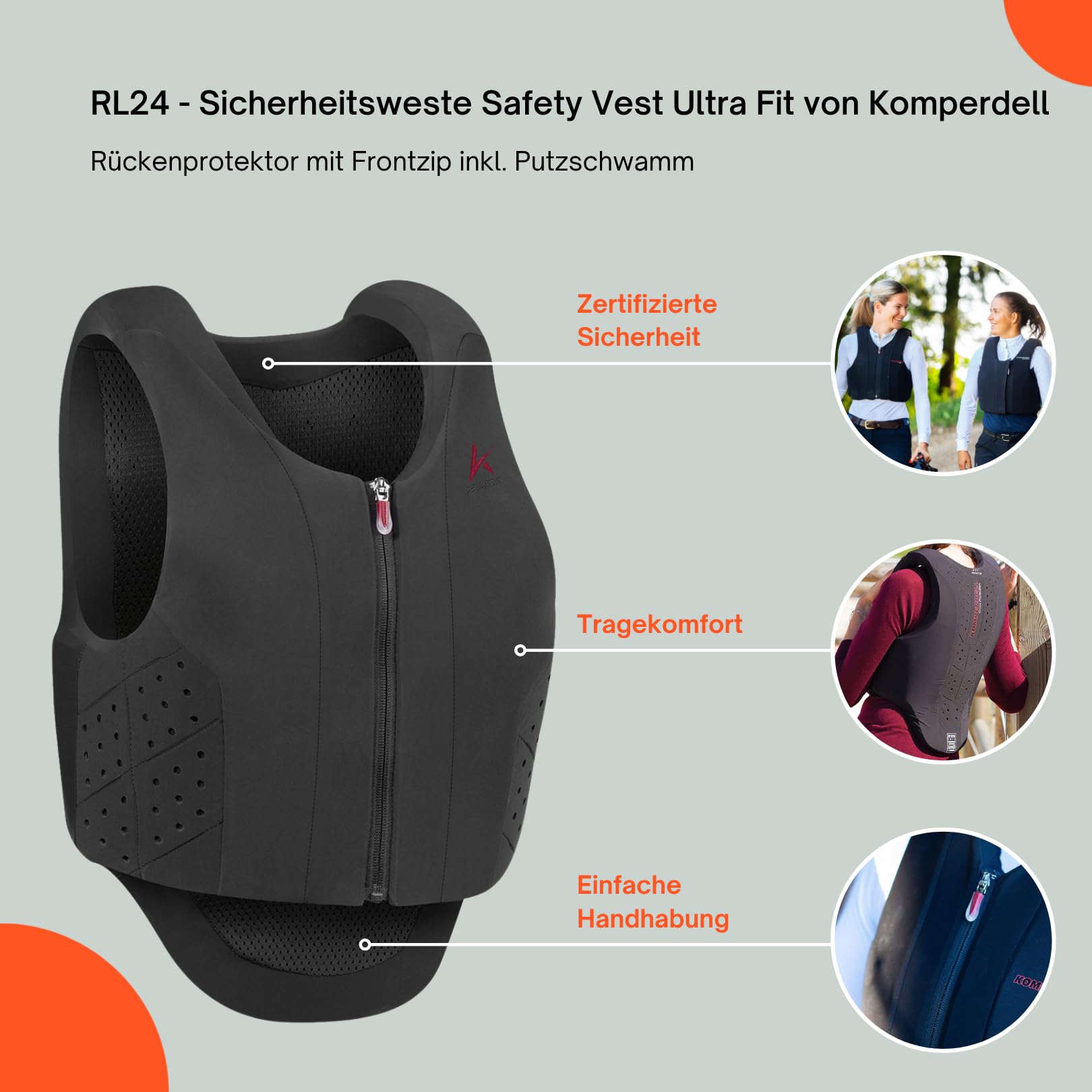 RL24 - Sicherheitsweste Safety Vest Ultra Fit – Schwarz – XS-XL