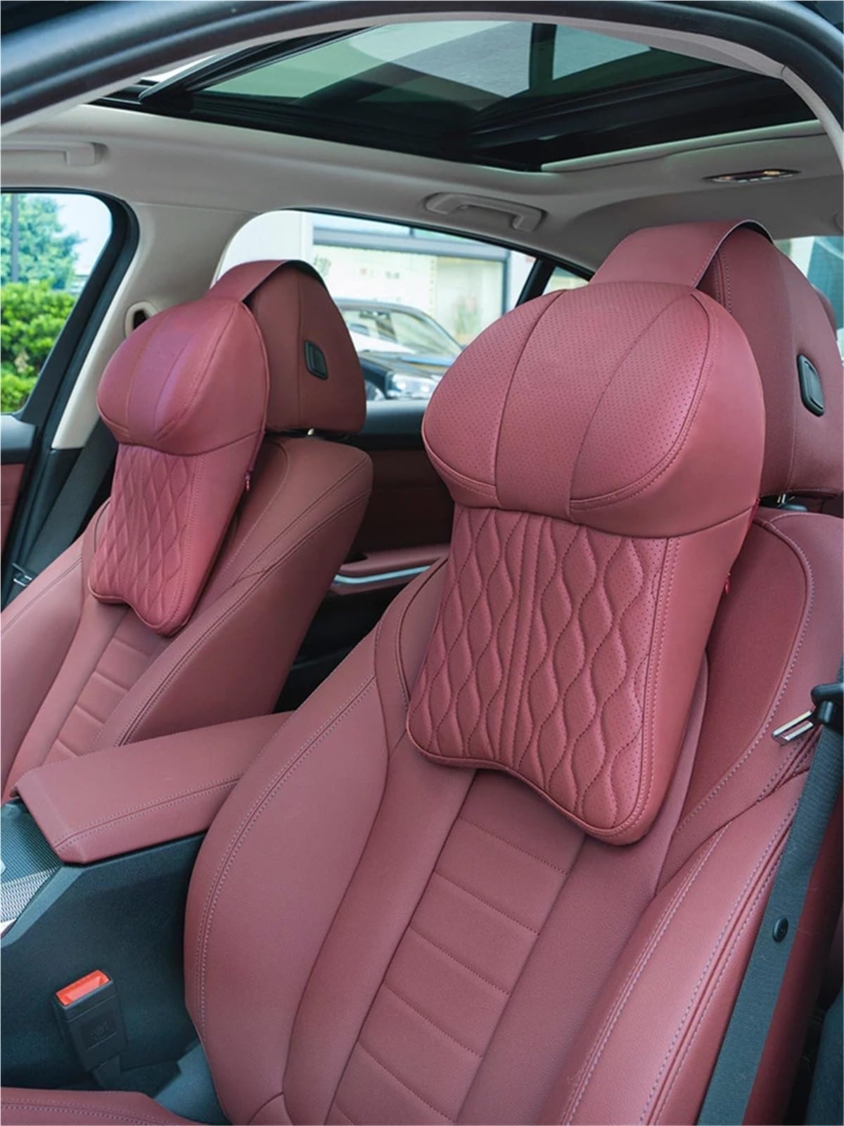 POQUWJDA Car Seat Neck Coussin de Voyage pour Voiture, Compatible avec BMW X3 X4 X5 F10 F11 E39 E60 G30, Accessoire d'intérieur pour Sleeping Headrest(Color 2)