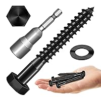 Vista 19 de Mywish (8 juegos) pernos de retraso de cabeza hexagonal de 1/2 x 3 pulgadas, tornillos de retraso resistentes con arandelas, pernos de acero