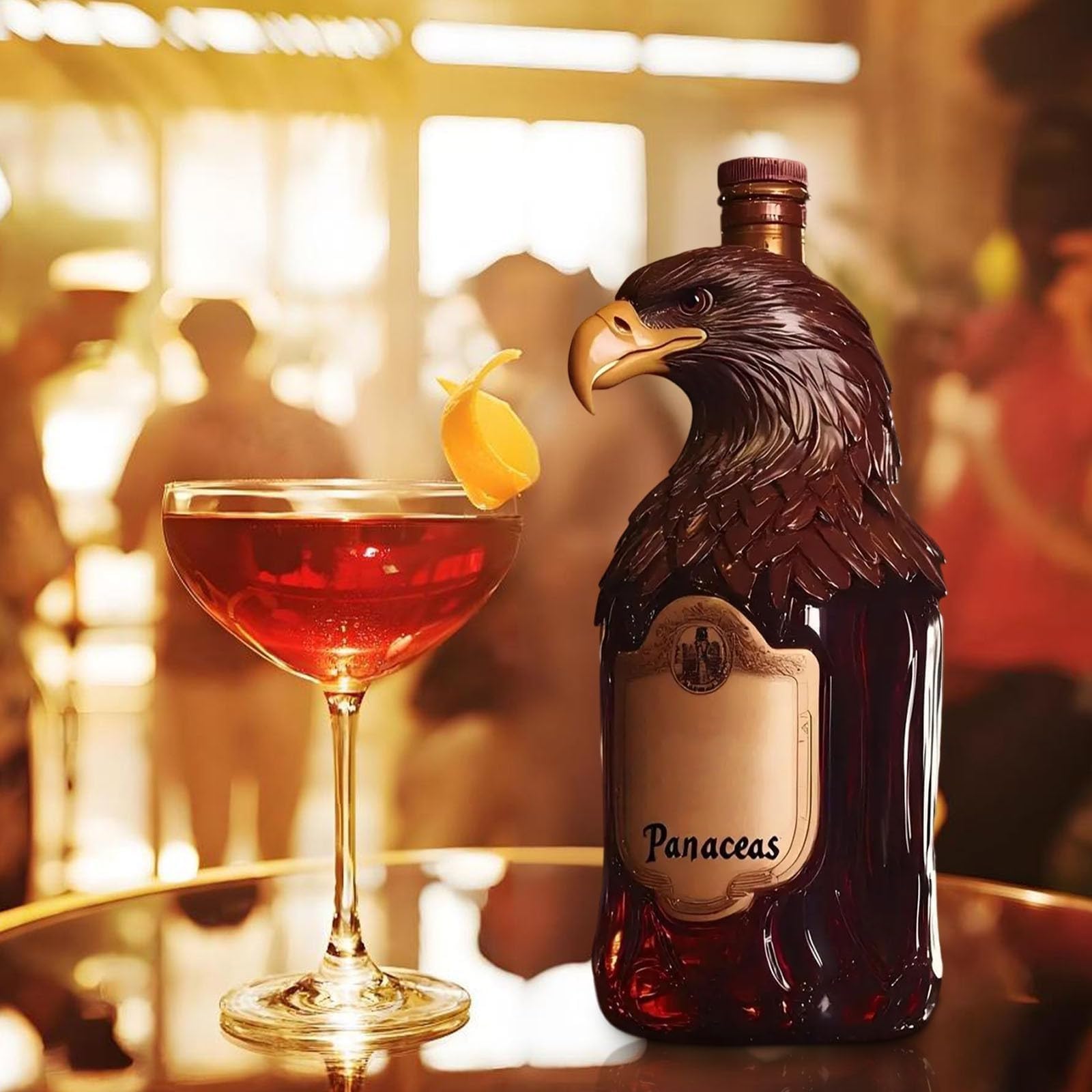 Karafka do dekantatora wina - butelka whisky, elegancki posąg orzeł karafka do whisky, niepowtarzalny styl, pełna artystycznego zmysłu, symulowany posąg orła