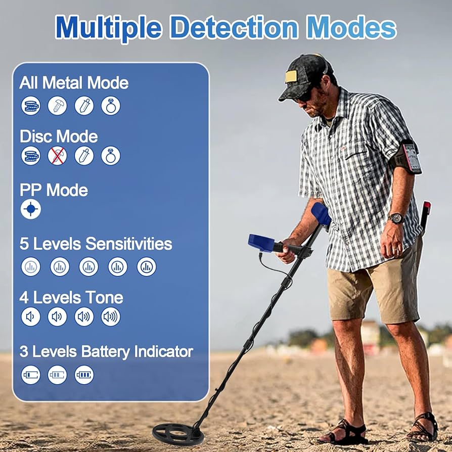 Amazon.com : OMMO Metal Detector for Adults, Analog Pointer