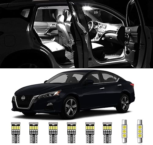 AWALITED Kit de 11 luces LED interiores Altima ultra brillantes para bombillas LED de repuesto para Nissan Altima 2013, 2014, 2015, 2016, 2017,