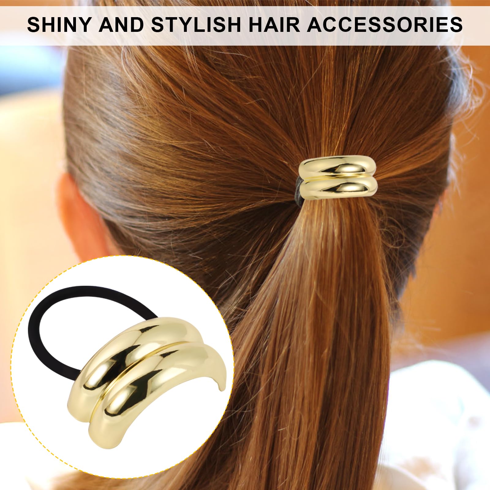 6pcs Metal Hair Ties - Image 4