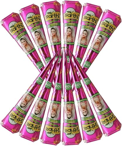 Sarthi Cono Natural 12 x 25g - Sin PPD ni químicos, de larga duración | Dermatol