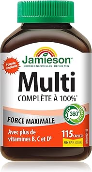 Jamieson 100% Complete Multivitamin Max Strength Formula, 115 caplets