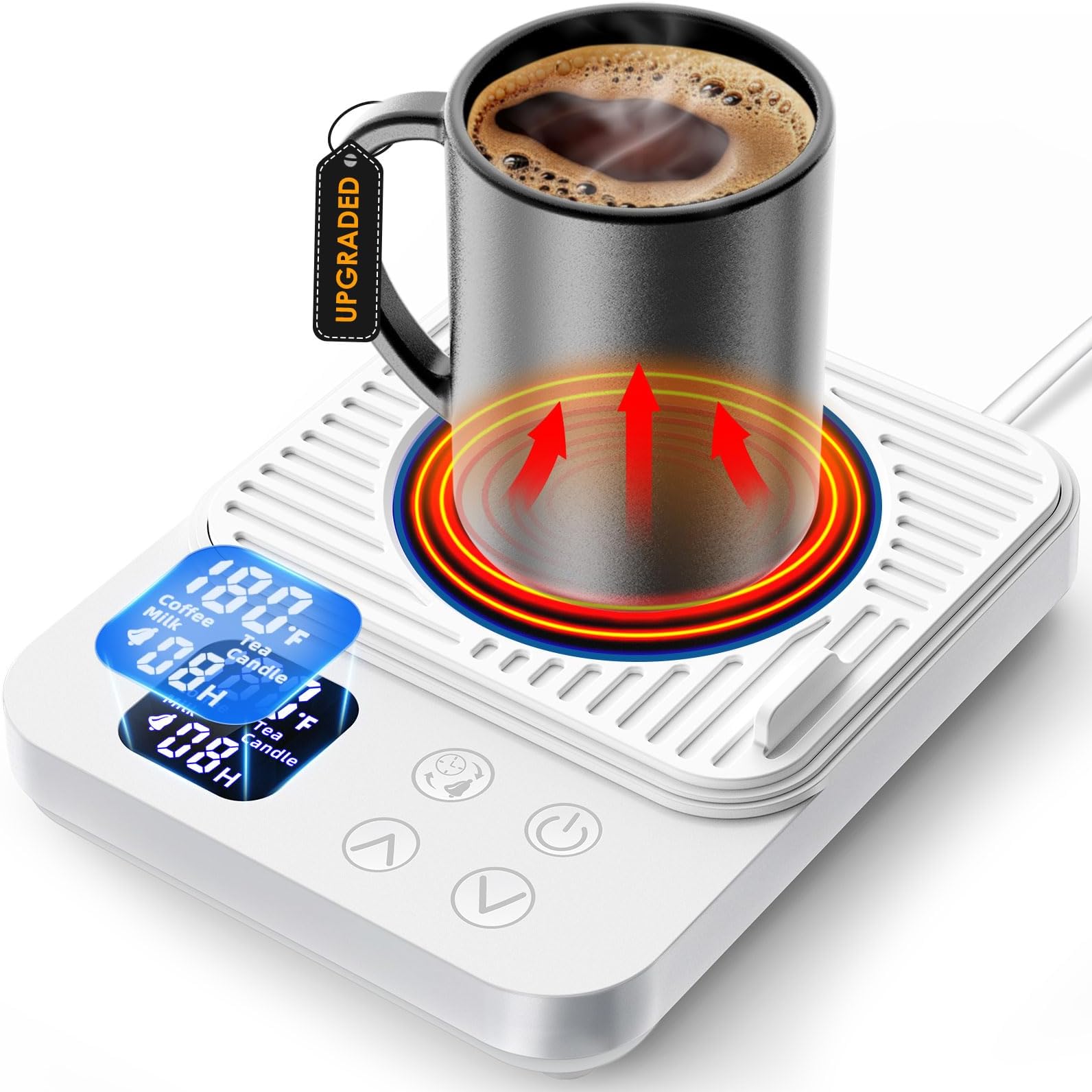 Mug Warmer for Men, 36W Faster Heating Coffee Mug Warmer for Computer Tea Lovers Gift Ideas Coffee Accessories Warmers