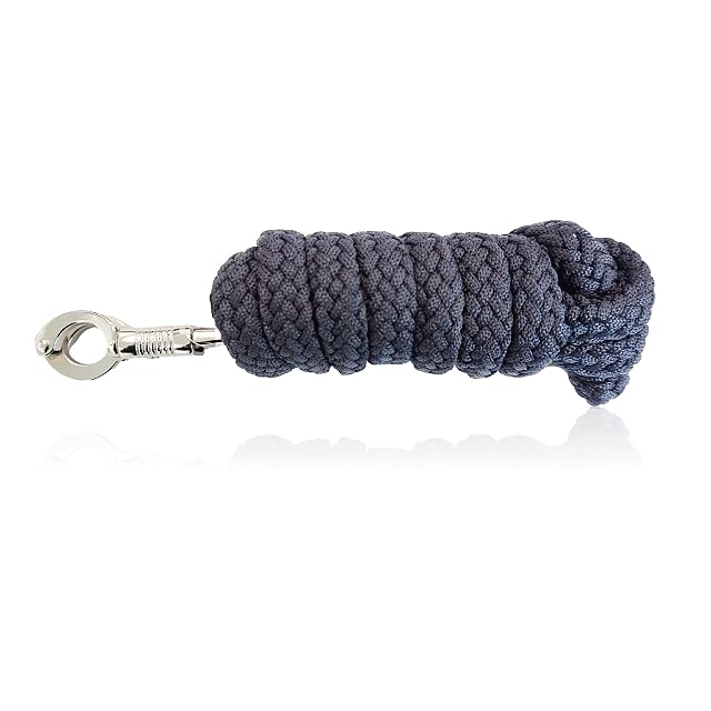 Cuerda para caballos con gancho de pánico estable, longitud 2 m, muchos colores (azul marino)