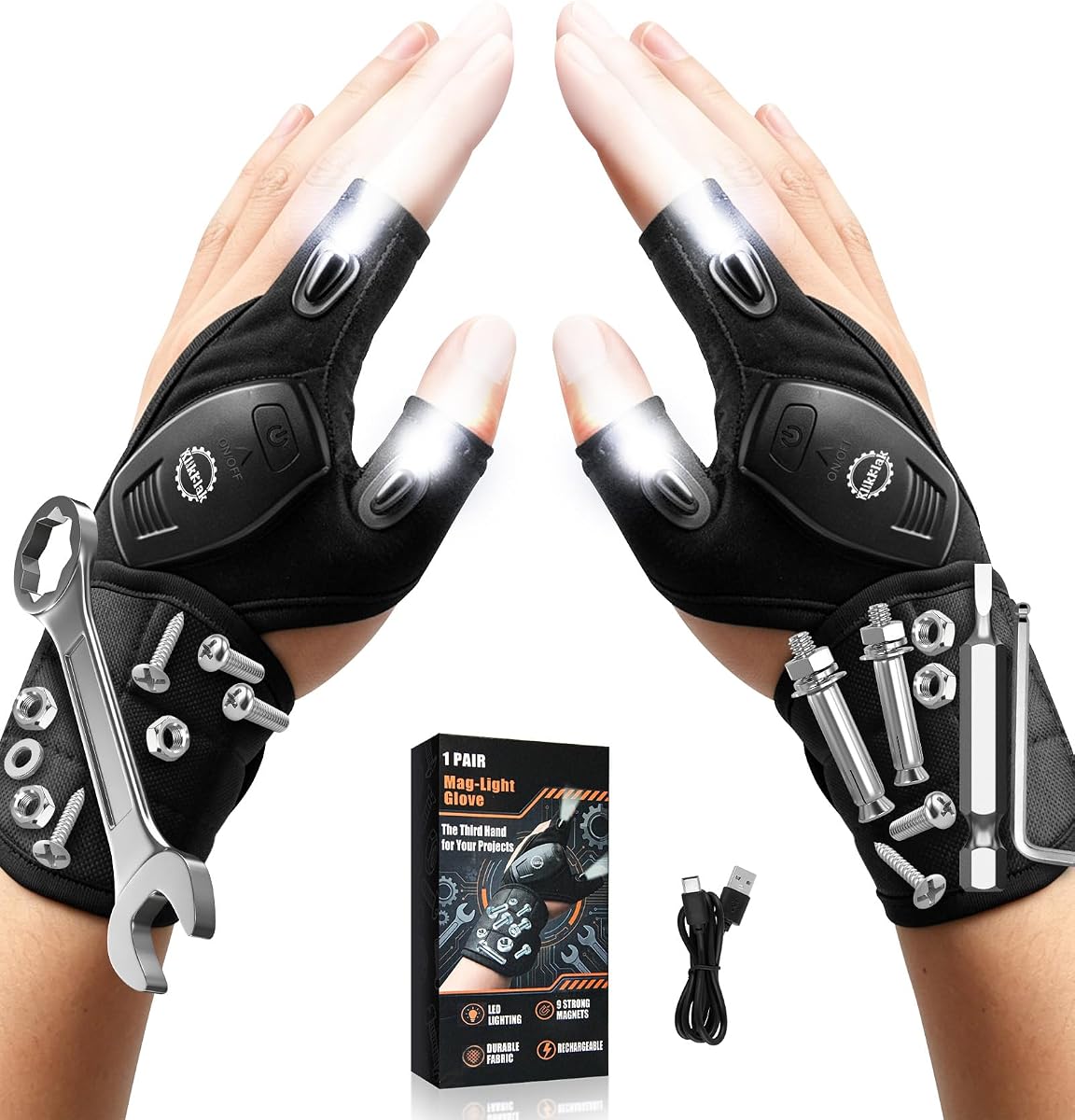 KlikKlak Rechargeable LED Gloves