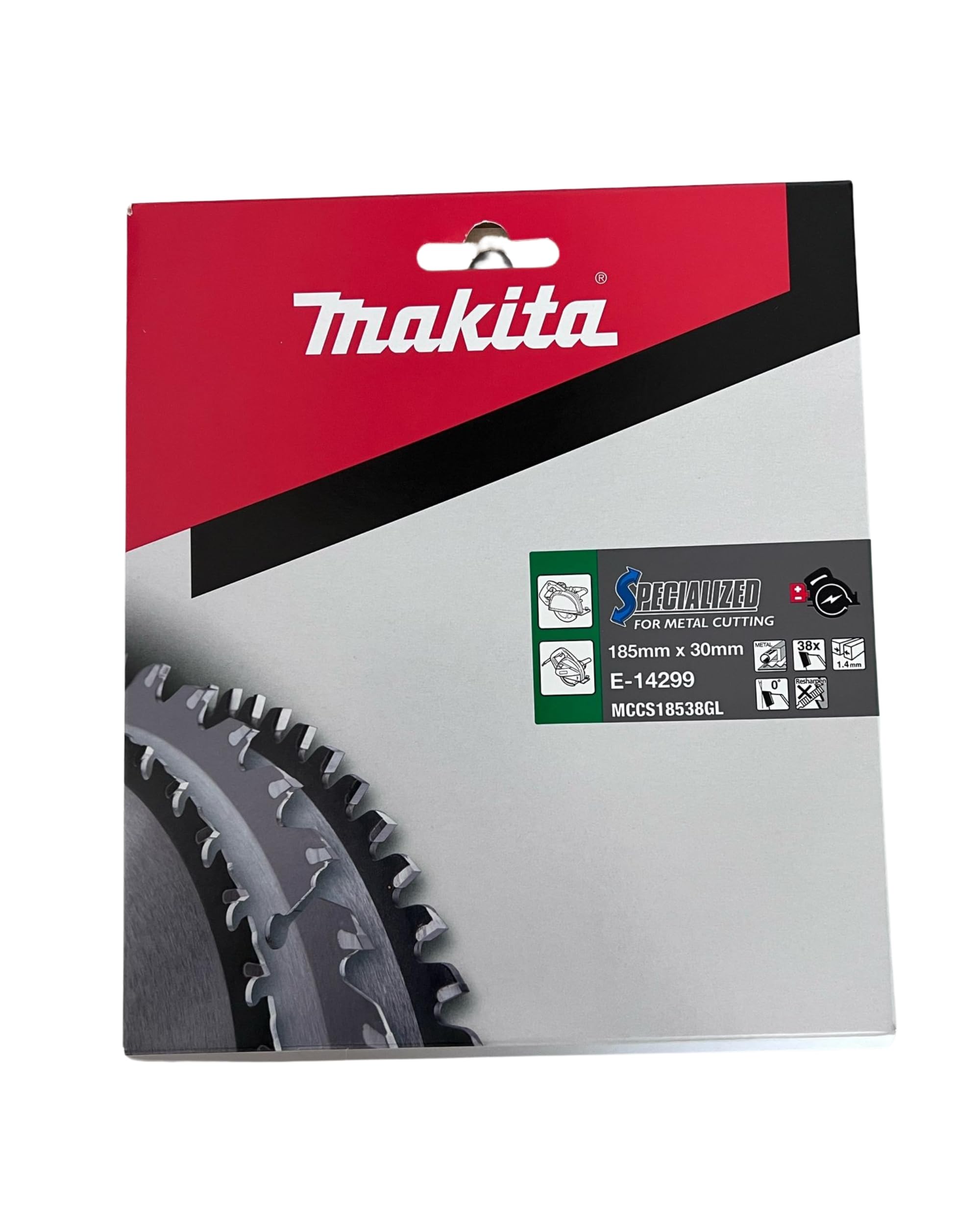 Hoja de sierra circular Makita E-14299 185 x 30 mm, 38T TCT 38T Metal