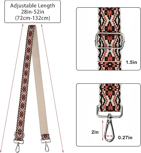 Miniatura 31 de Correa ancha para bolso, correa ajustable para bolsa cruzada, correas de hombro plateadas