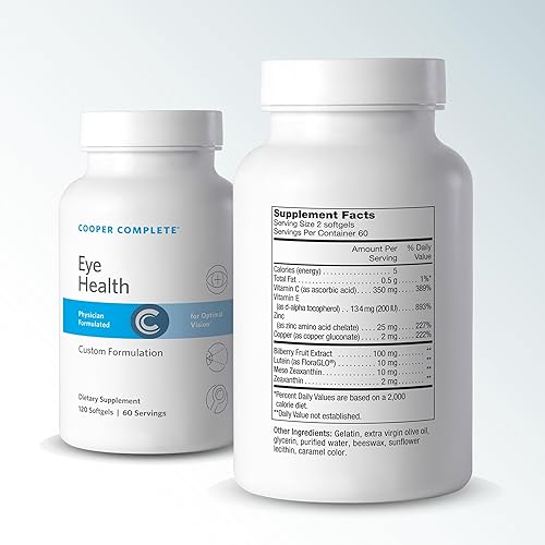 Miniatura 2 de Cooper Complete - Suplemento para la salud ocular - Luteína, meso-zeaxantina y zeaxantina, vitamina C y E - 120 cápsulas blandas por botella.