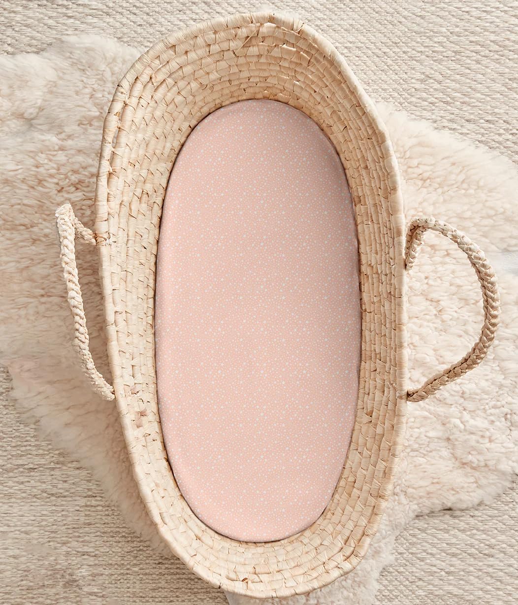 Love To Dream Fitted Bassinet Sheet Twin Pack - Stardust, Dusty Pink