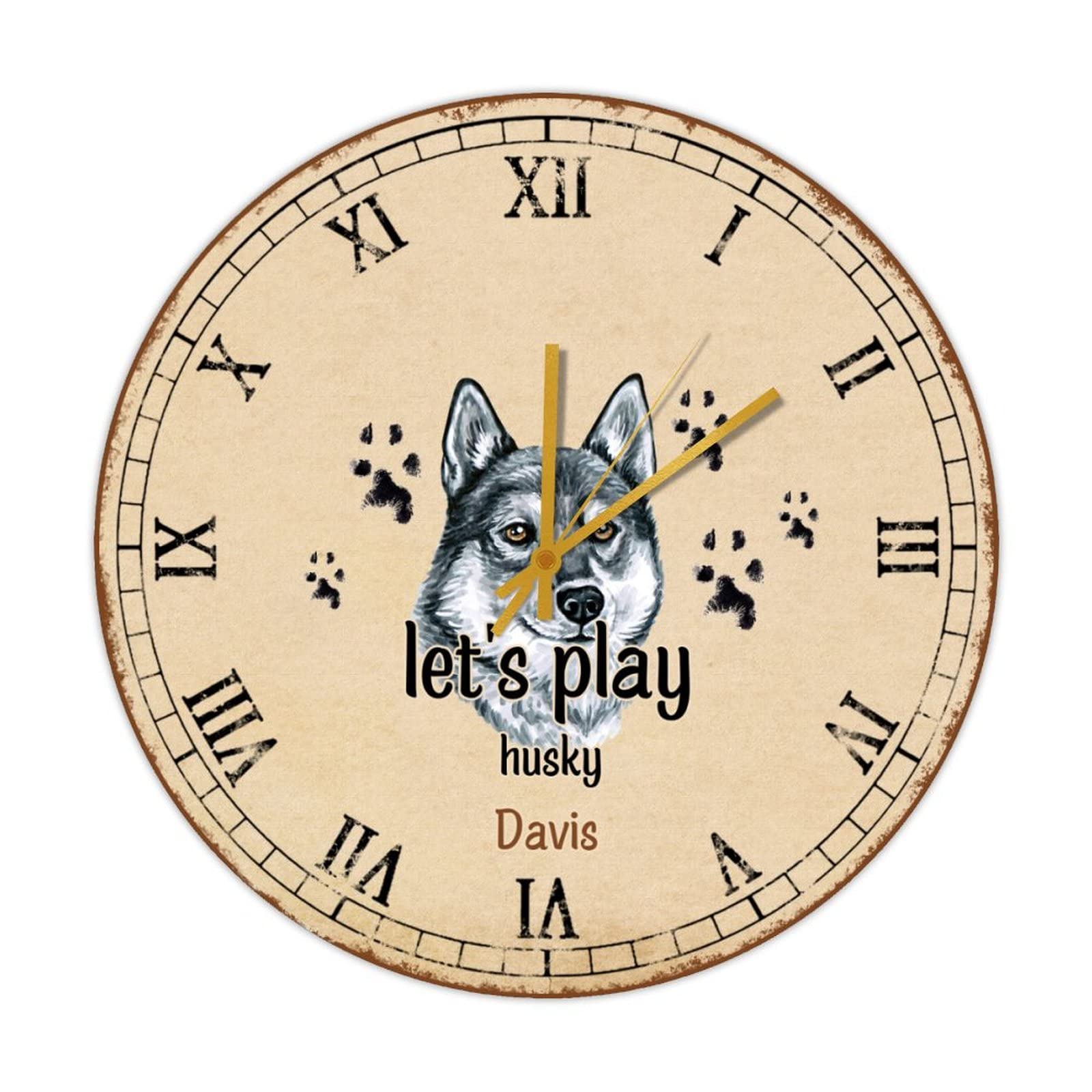 Horloge fonctionne avec piles en bois de 38cm pour décoration murale de chambre