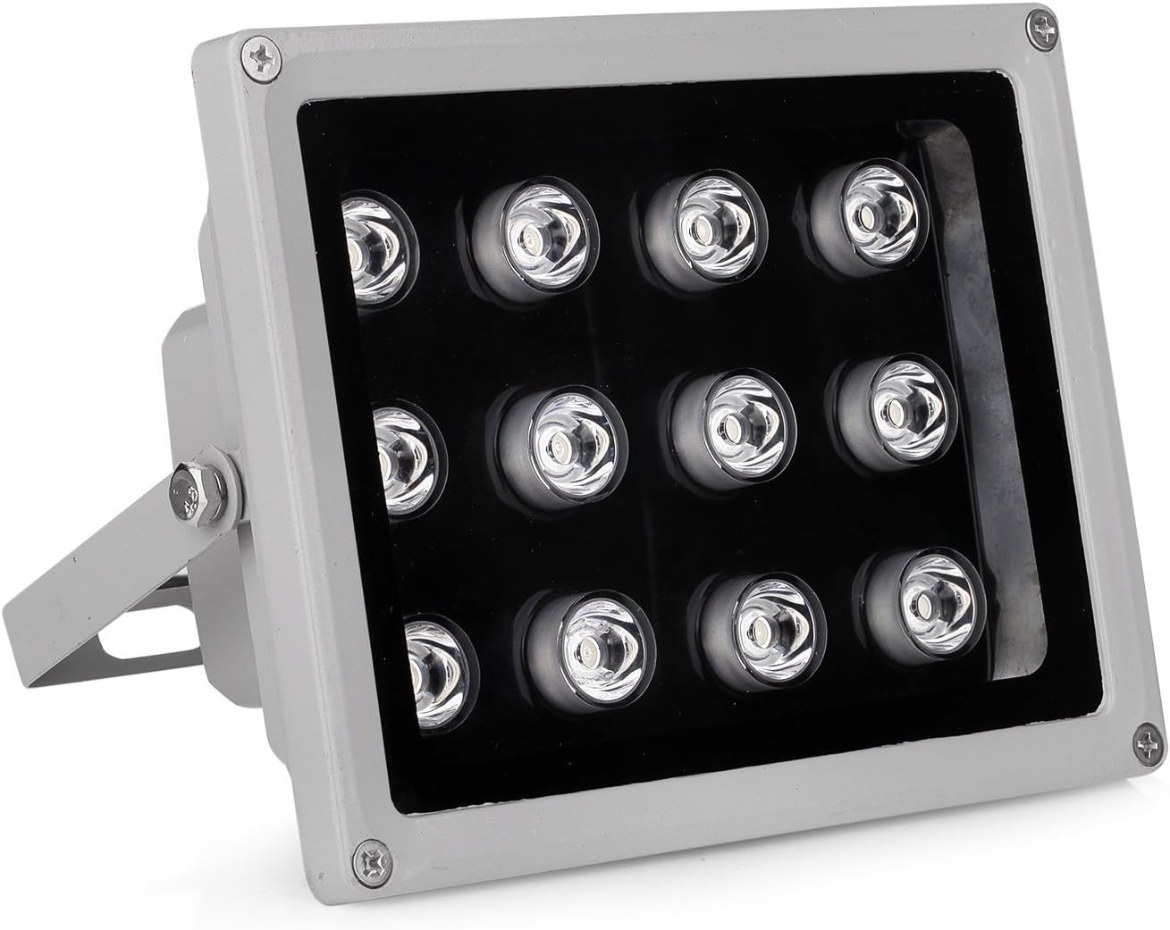 VIKYLIN Infrared Illuminator 850nm 12 LEDs 90 Degrees Wide Angle IR Illuminator IP67 Waterproof Night Vision LED Infrared Light for IP Camera, CCTV Security Camera